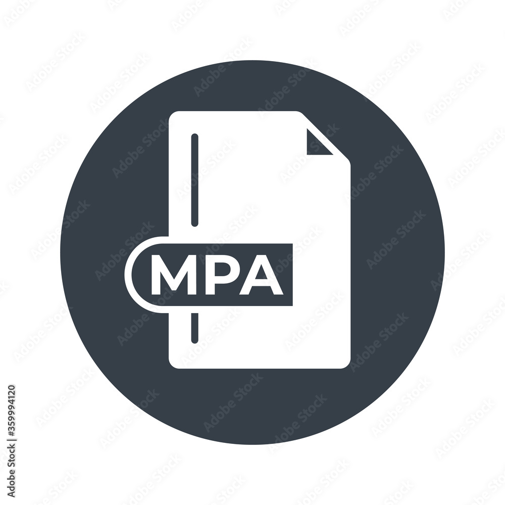 MPA File Format Icon. MPA extension filled icon. MPA File Format Icon. MPA extension filled icon.