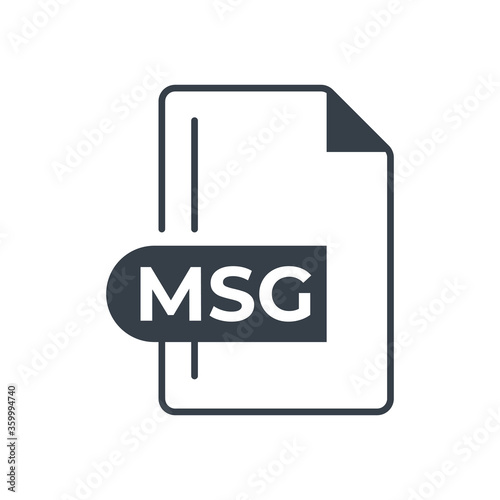 MSG File Format Icon. MSG extension filled icon.