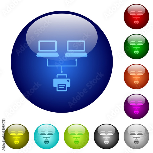 Network printing color glass buttons