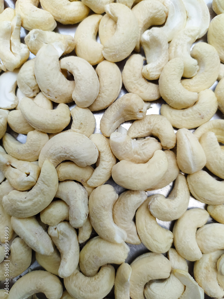 cashew nuts as a background, topview cashew nuts as a background, topview