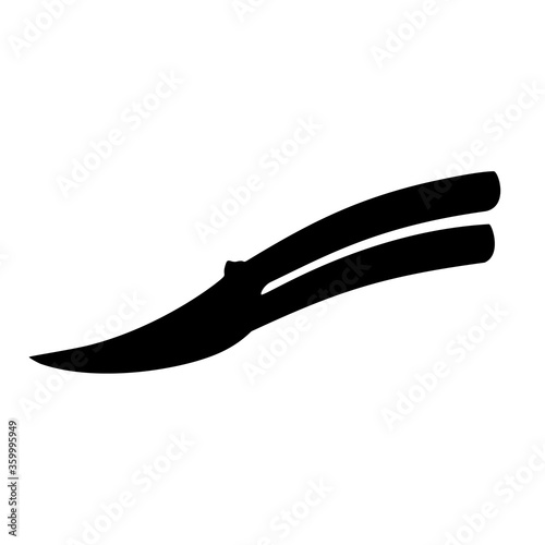 Pruning shears for pruning branches and shrubs. Pruning shears for agriculture. Vector image.