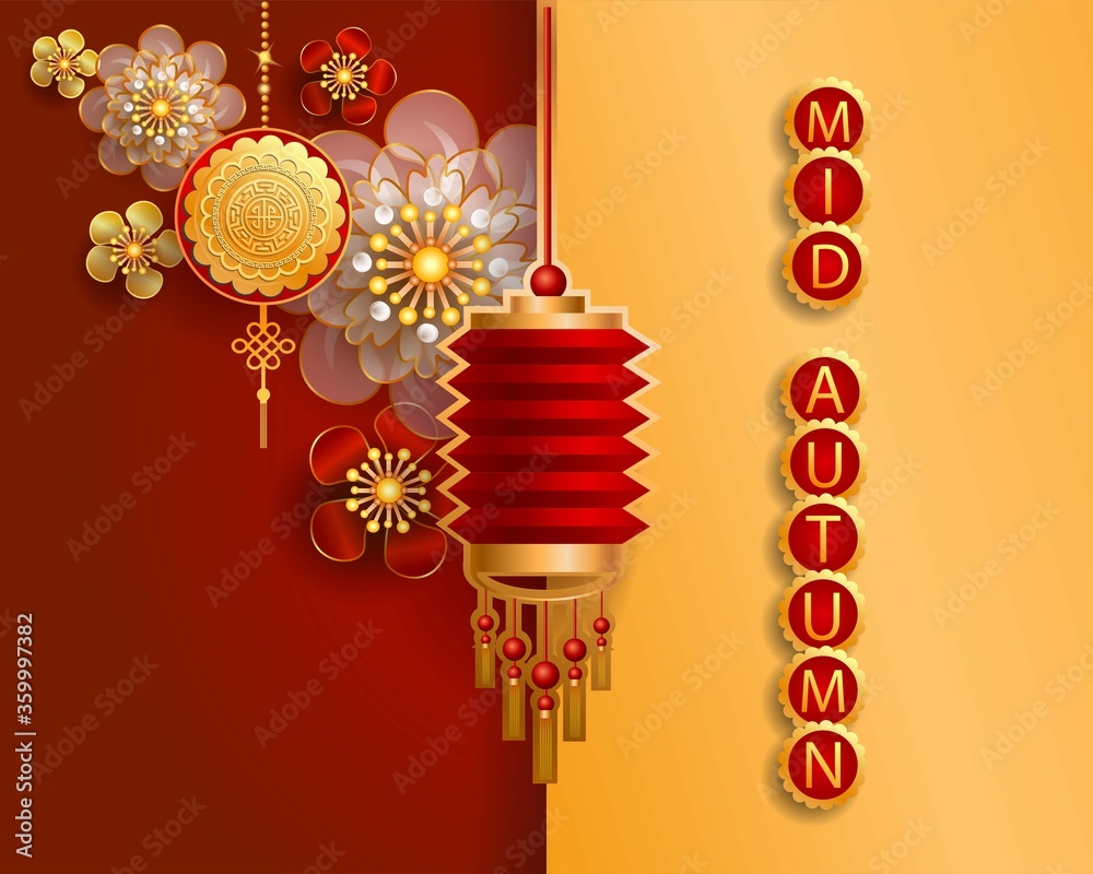 Naklejka premium Mid autumn festival / Chinese festival / Vector illustration