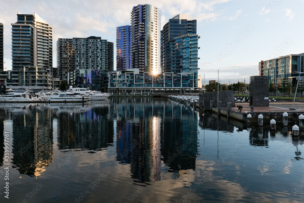 Apartment Buildings reflected in Victoria Harbour Apartment Buildings reflected in Victoria Harbour