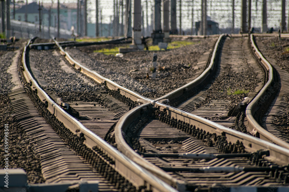 Obraz premium Fork of the railway at the sorting.