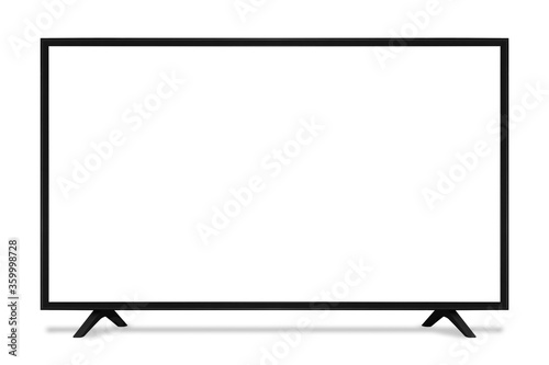blank screen uhd smart tv monitor isolated on white
