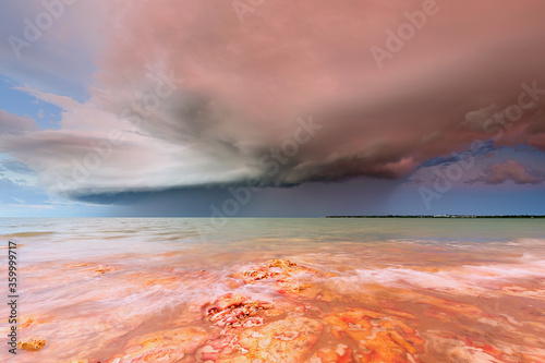 Wet season storm over Timor Sea, Darwin photo