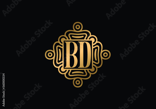 Initial Monogram Letter B D Logo Design Vector Template. B D Letter Logo Design
