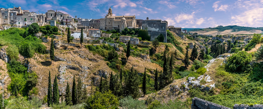 Gravina in Puglia, Italy with the cathedral visible in the old town