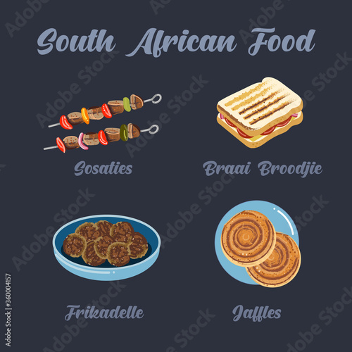 Traditional South African Food on a Dark Background - Set 4