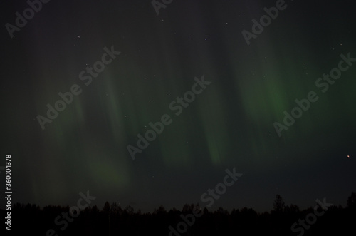 aurora borealis on arctic autumn night sky