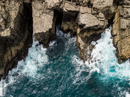 Aerial view of rocky coast in Spain