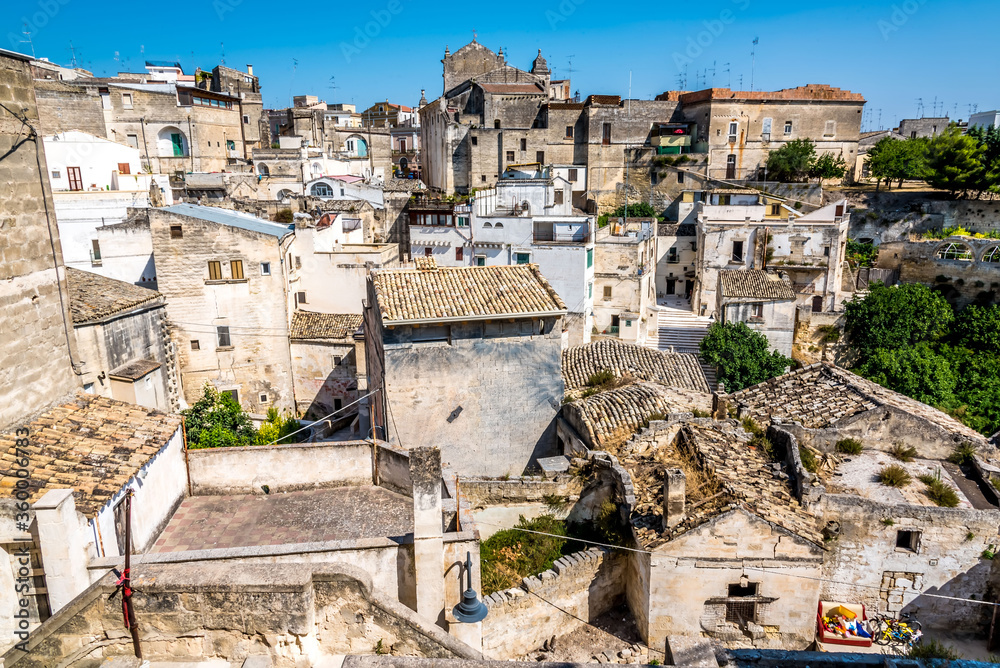 A view across the roof tops of the town of Gravina, Puglia, Italy