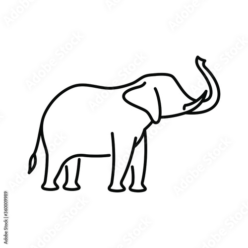 Elephant vector icon. Wild animal. African  Indian  Asian fauna. 