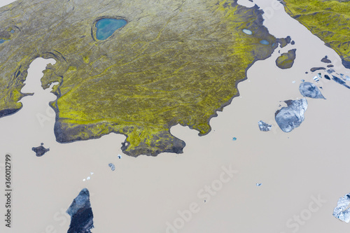 Aerial View of Fjalls√°rl√≥n Glacier Lagoon photo