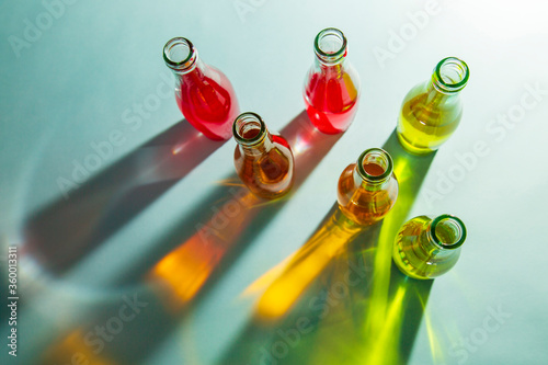 Colourful Shadows and Glass Bottles