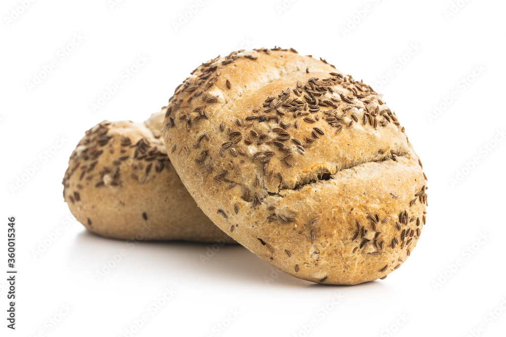Wholegrain buns isolated on white background. Wholegrain buns isolated on white background.