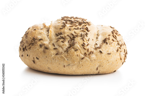 Wholegrain buns isolated on white background.