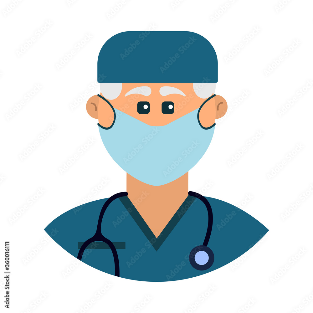Face of Doctor in mask. Medical illustration Face of Doctor in mask. Medical illustration