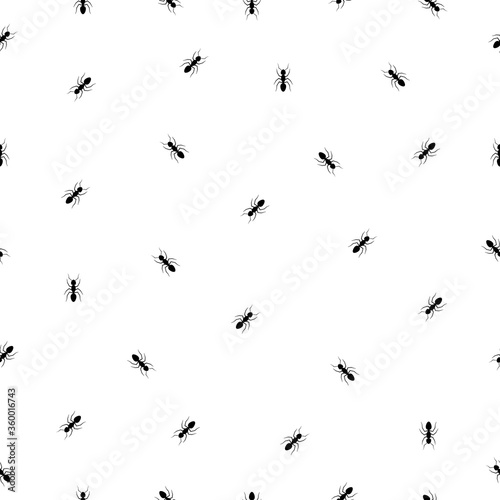 Ant seamless pattern white background vector illustration