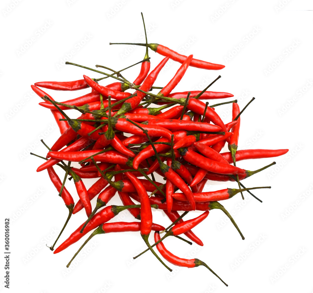 Fototapeta premium Red hot chili peppers on white background