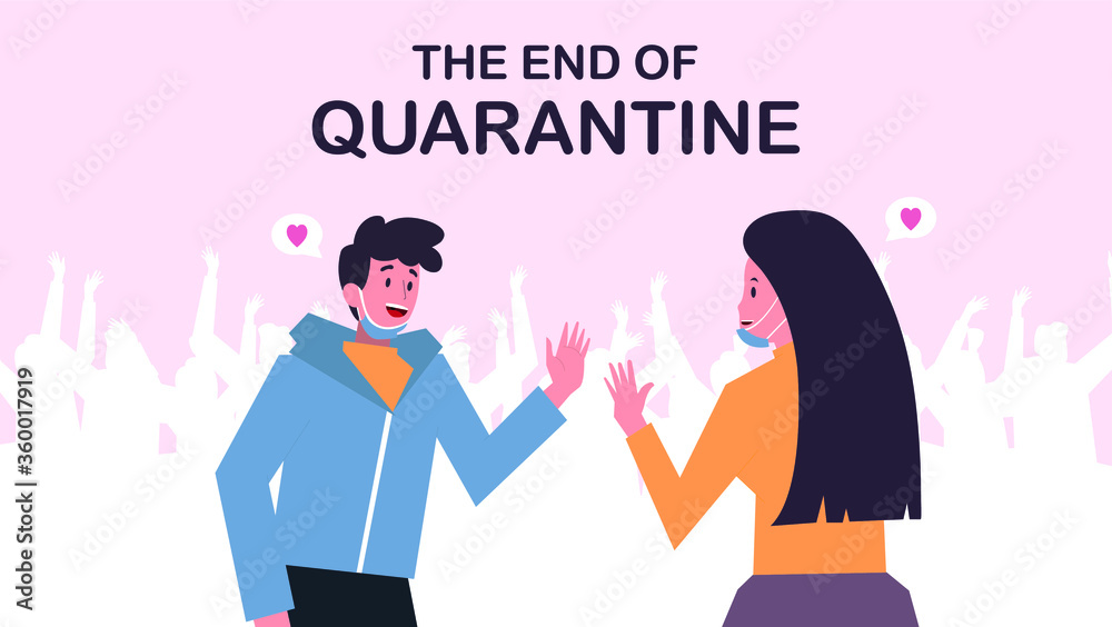 Happy People Cheering End Of Quarantine