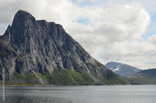 mighty mountain in fjord
