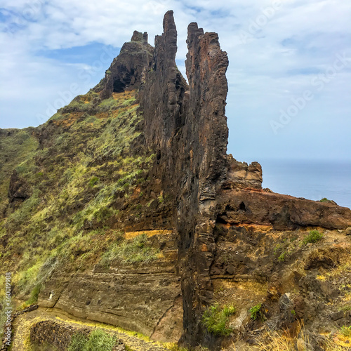 Beautiful, rocky coastline landscape in Cape Verde
