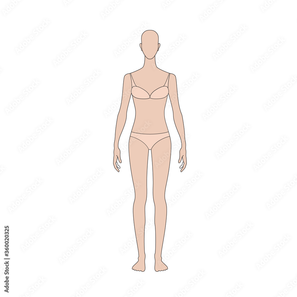 pretty african-american girl, technical fashion drawing, mannequin pretty african-american girl, technical fashion drawing, mannequin