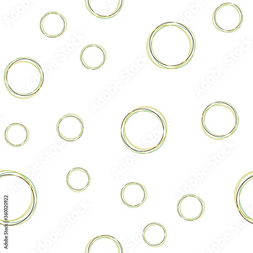 Light Green, Yellow vector seamless layout with circle shapes. Modern abstract illustration with colorful water drops. Pattern for trendy fabric, wallpapers.