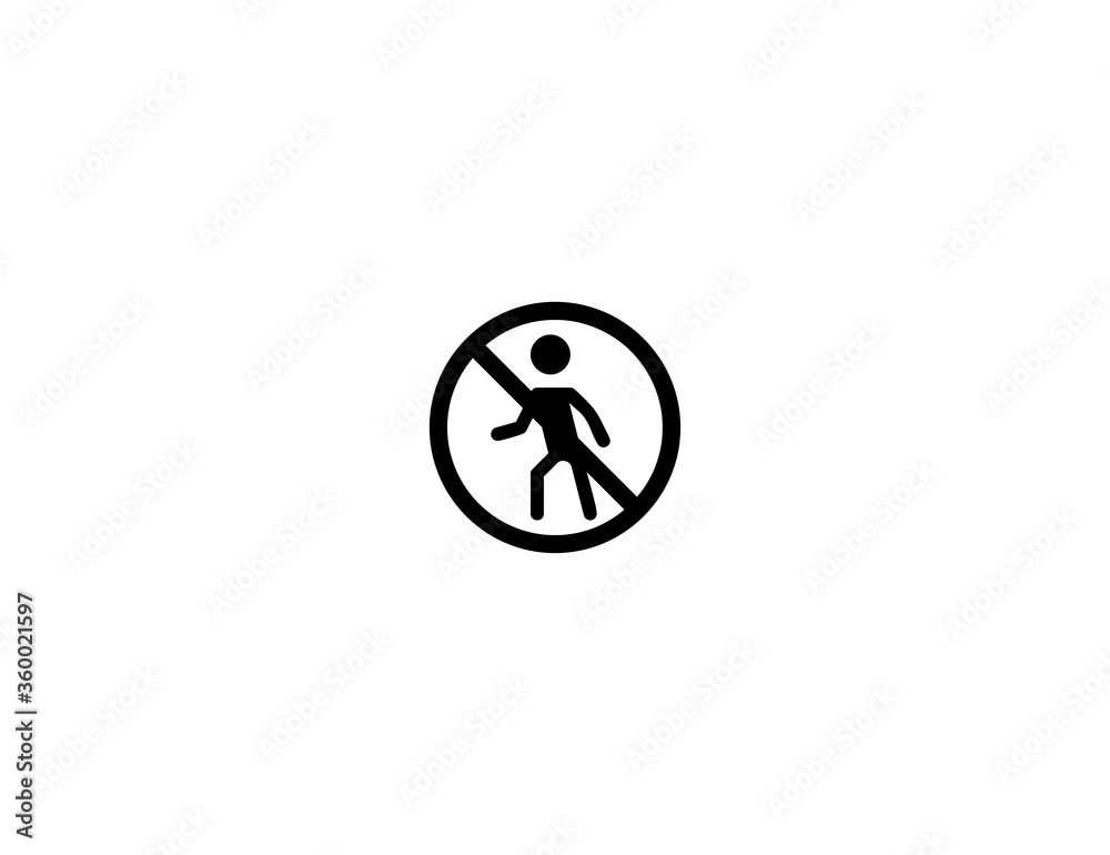 No Pedestrians vector flat icon. No People Sign. Isolated No Walking Symbol emoji illustration symbol