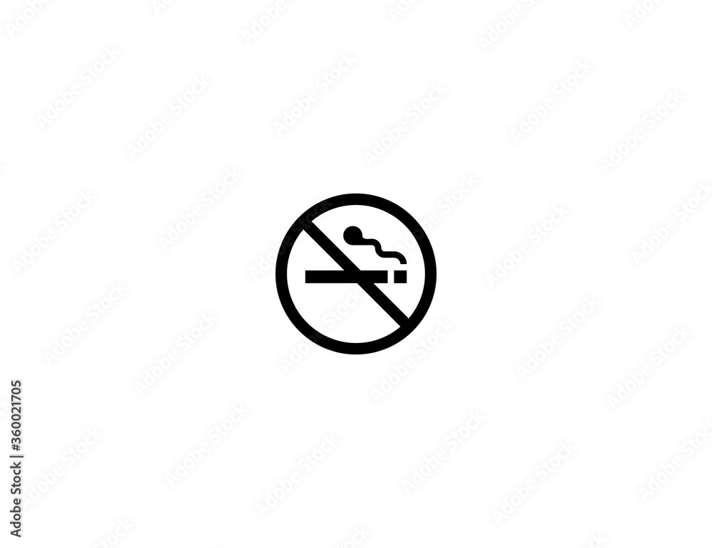 No Smoking vector flat icon. Isolated No Smoking Sign emoji illustration symbol No Smoking vector flat icon. Isolated No Smoking Sign emoji illustration symbol