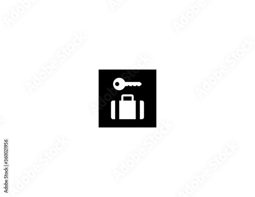 Left Luggage vector flat icon. Isolated Locked Suitcase emoji illustration symbol