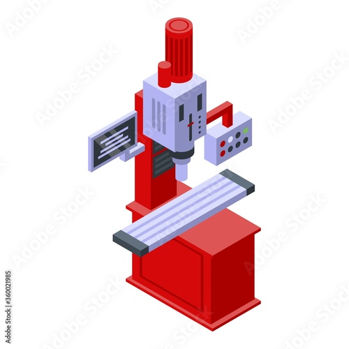 Beam milling machine icon. Isometric of beam milling machine vector icon for web design isolated on white background