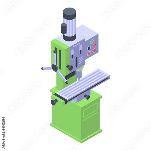 Engineer milling machine icon. Isometric of engineer milling machine vector icon for web design isolated on white background