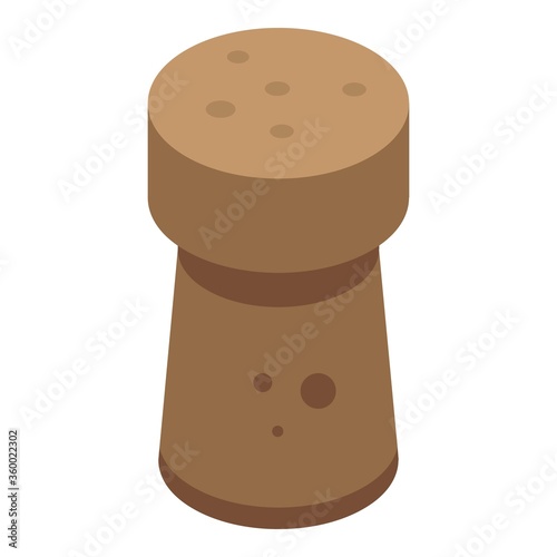 Wine cork icon. Isometric of wine cork vector icon for web design isolated on white background