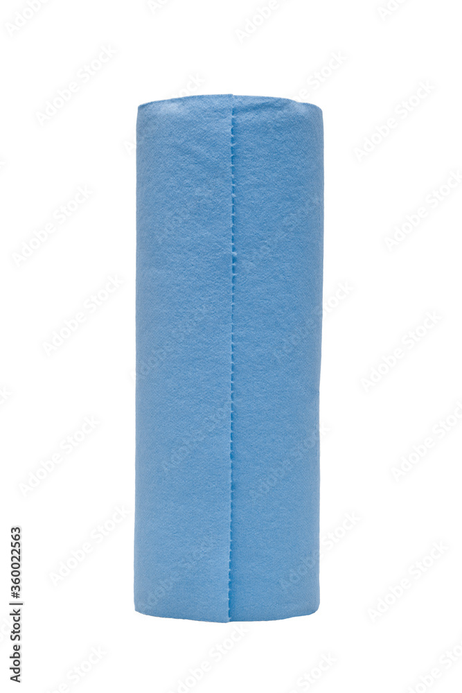 Blue industrial strength paper towel isolated on white Blue industrial strength paper towel isolated on white