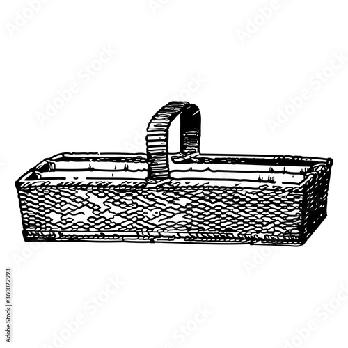Vintage engraving of a basket