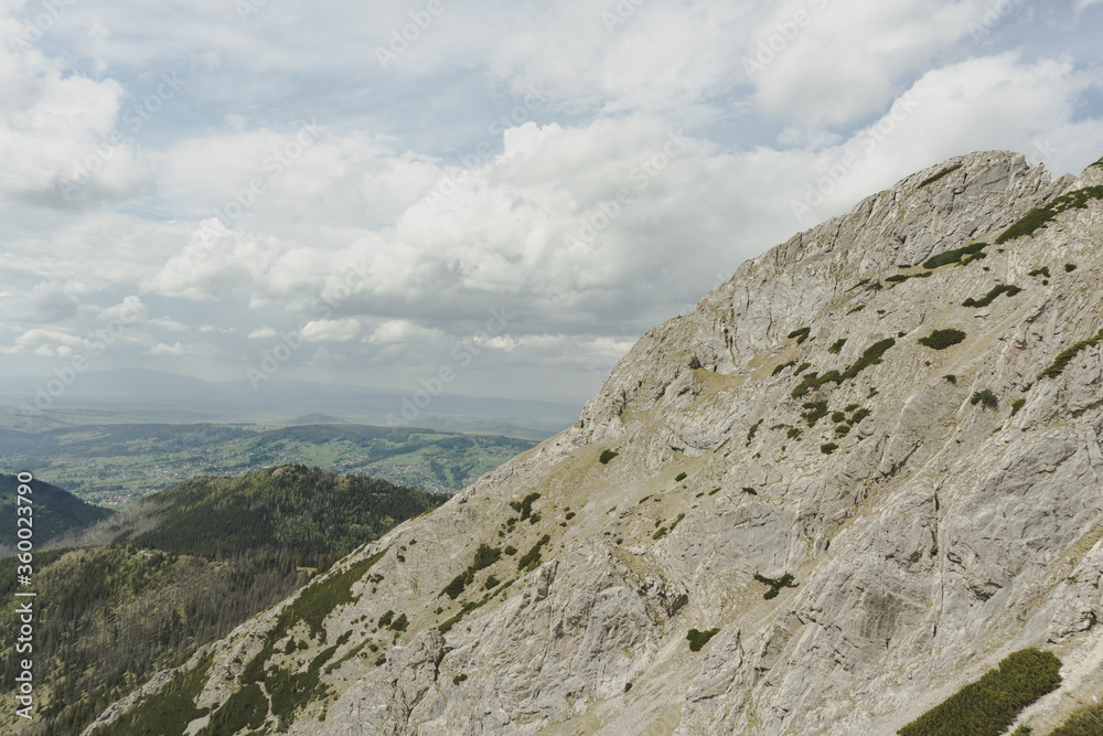 mountain landscape with clounds in sky