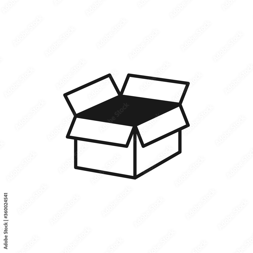 Box icon flat vector illustration Box icon flat vector illustration