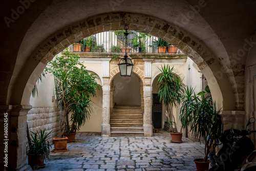 A view across a backstreet courtyard in Bari  Italy