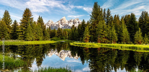 Reflection of the Grand Teton Mountain Range in Grand Teton National Park (3)