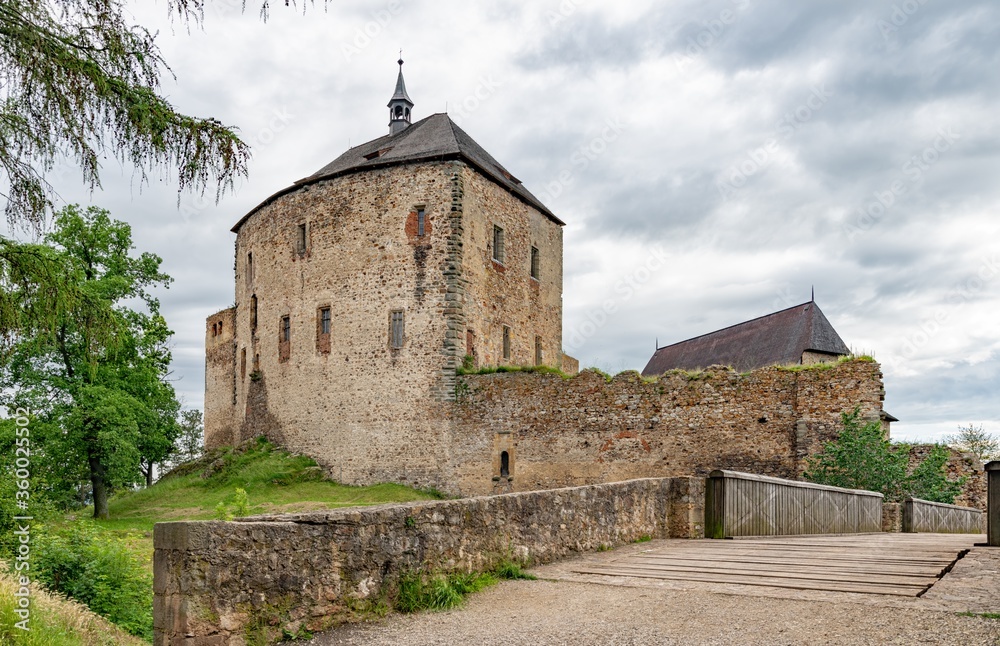 Ruin of King´s castle Tocnik in Central Bohemia - Czech Republic. It was built by the Czech king Wenceslas IV at the turn of the 15th century.