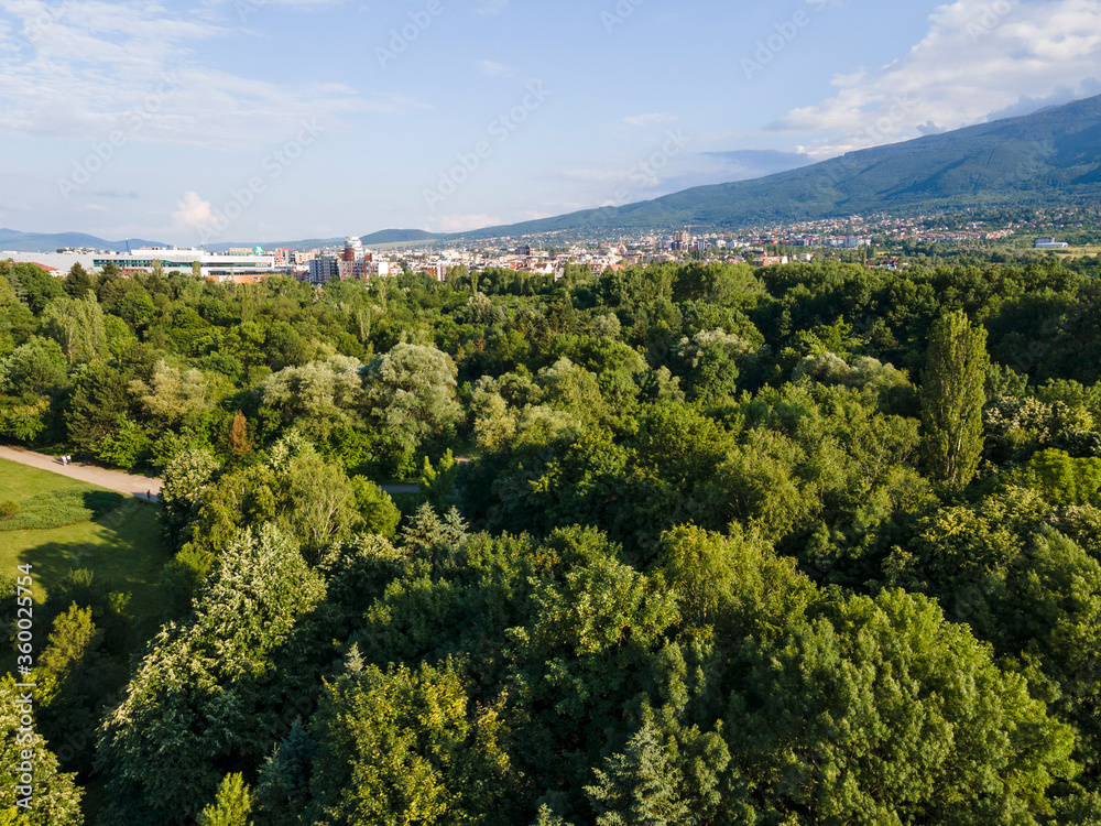 Aerial view of South Park in Sofia, Bulgaria