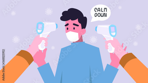 young man with Temperature Tool