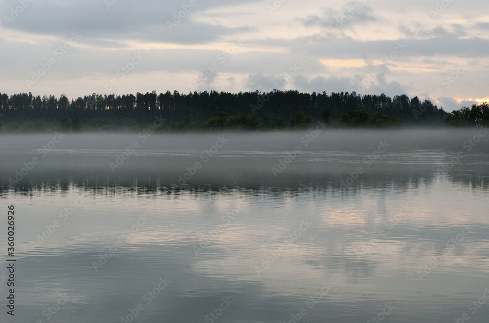heavy mist over river landscape heavy mist over river landscape