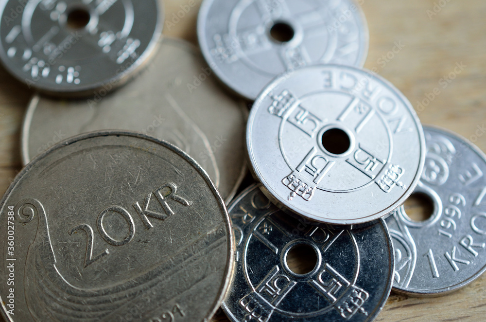 pile of norwegian coins