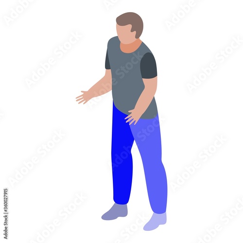 Furious rage man icon. Isometric of furious rage man vector icon for web design isolated on white background