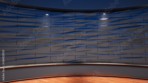 Fototapeta Naklejka Na Ścianę i Meble -  3d Virtual TV Studio_3D illustration