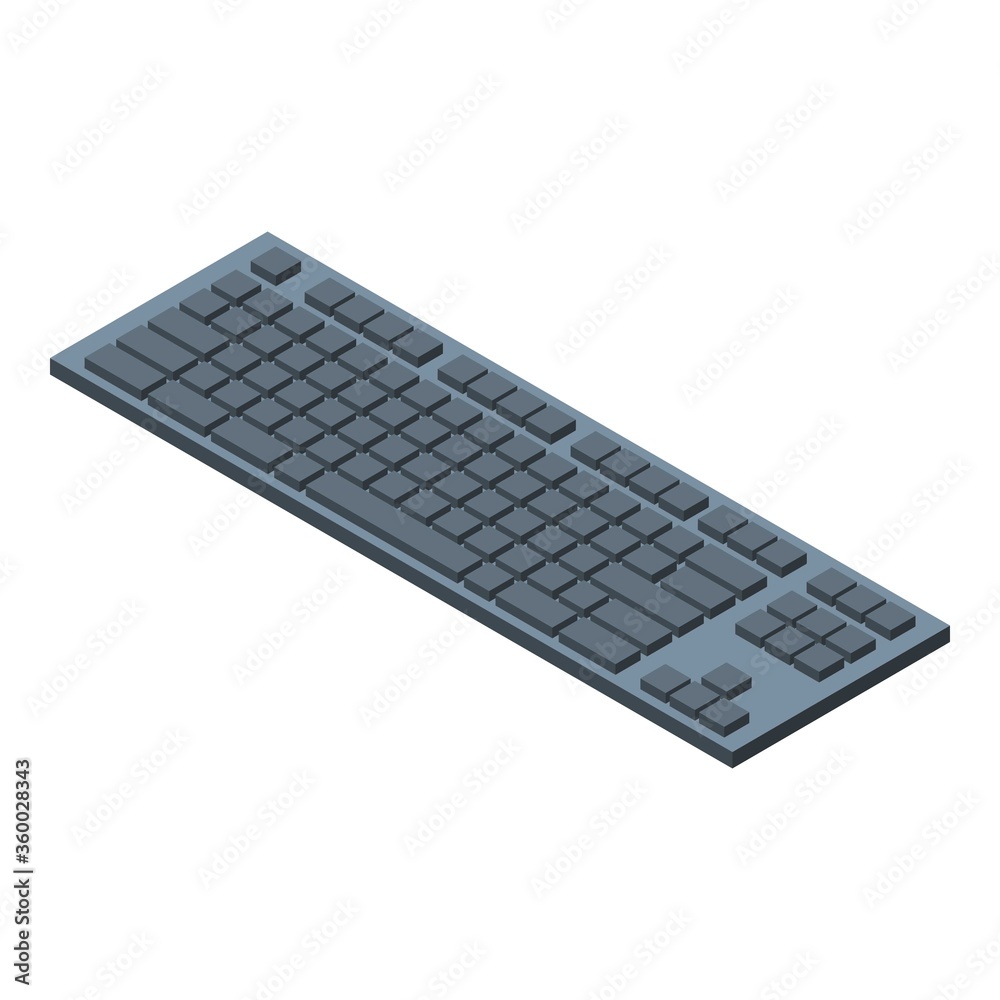 Digital keyboard icon. Isometric of digital keyboard vector icon for web design isolated on white background