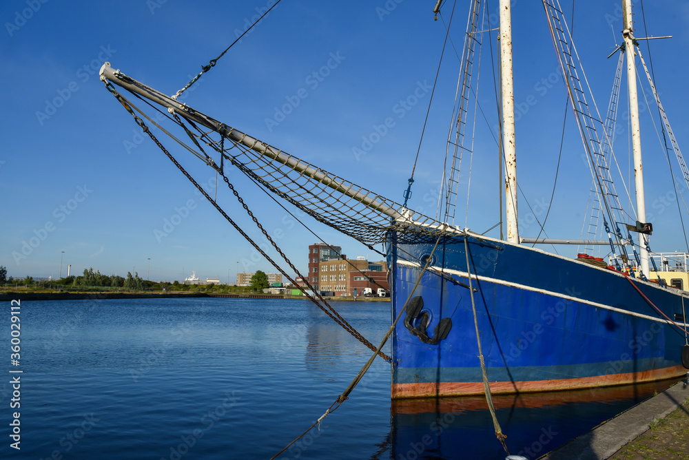 Bow with bowsprit of old Dutch fishing boat Bow with bowsprit of old Dutch fishing boat